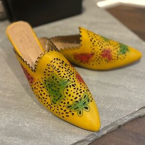 L'Artiste Spring Step Galatina Leather Mule Sandal EU 42 US 10.5-11 Floral NEW